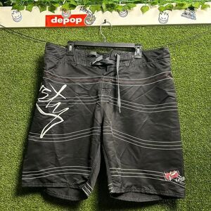 Rusty Men's Black and Grey Shorts